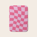 Hot Pink Wavy Checkered Pattern Bath Mat Gallery Image 1