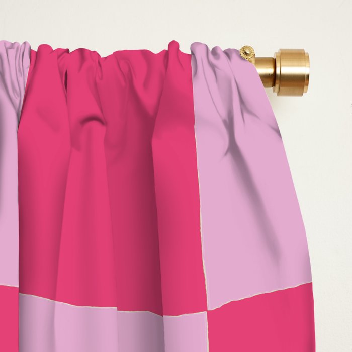 Hot Pink Wavy Checkered Pattern Window Curtain Gallery Image 2