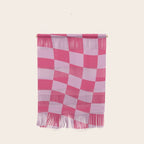 Hot Pink Wavy Checkered Pattern Wall Hanging Gallery Image 1