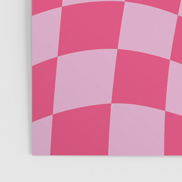 Hot Pink Wavy Checkered Pattern Poster Gallery Image 3