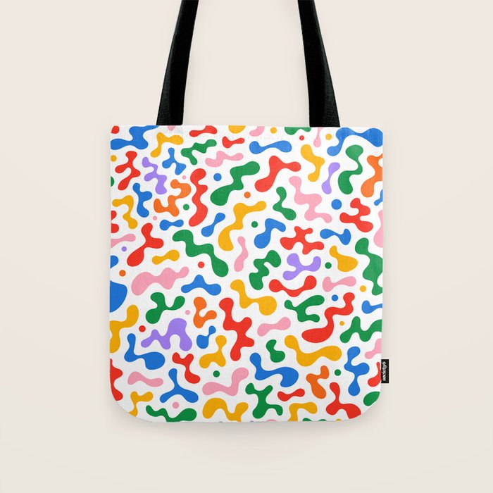Abstract colorful organic liquid shape pattern Tote Bag Gallery Image 1