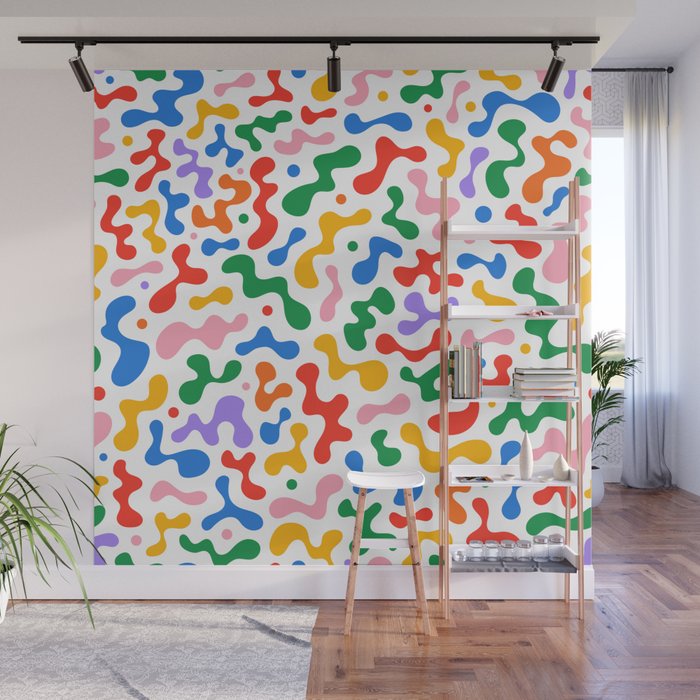 Abstract colorful organic liquid shape pattern Wall Mural Gallery Image 1