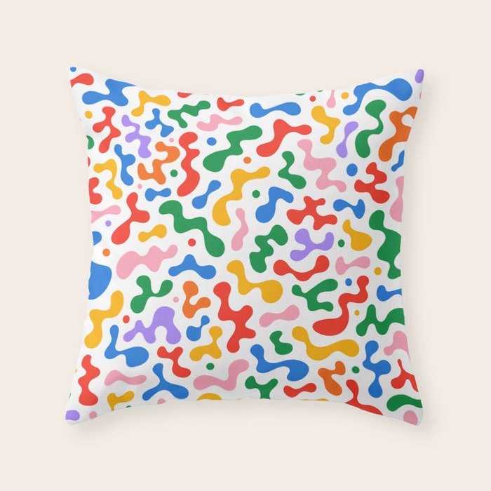 Abstract colorful organic liquid shape pattern Throw Pillow Gallery Image 6