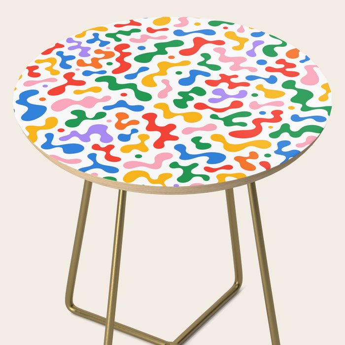 Abstract colorful organic liquid shape pattern Side Table Gallery Image 2