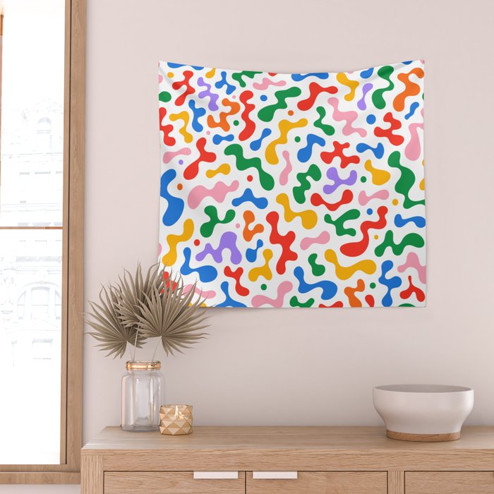 Abstract colorful organic liquid shape pattern Wall Tapestry Gallery Image 2