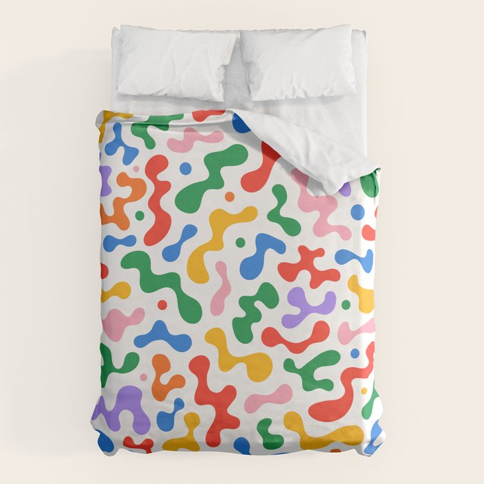 Abstract colorful organic liquid shape pattern Duvet Cover Gallery Image 6