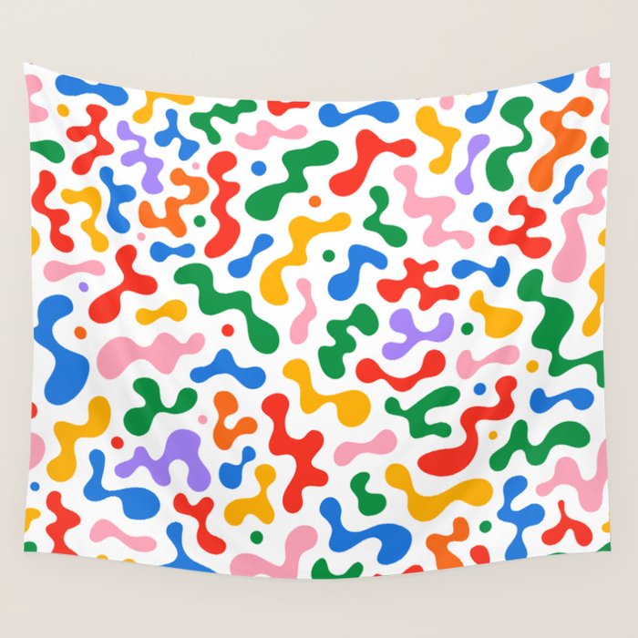 Abstract colorful organic liquid shape pattern Wall Tapestry Gallery Image 4