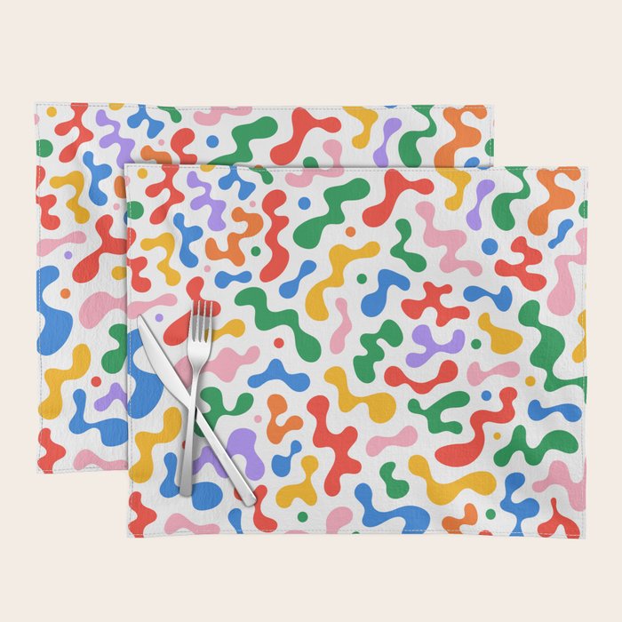 Abstract colorful organic liquid shape pattern Placemat Gallery Image 1
