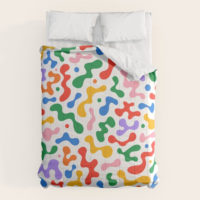 Abstract colorful organic liquid shape pattern Comforter Gallery Image 6