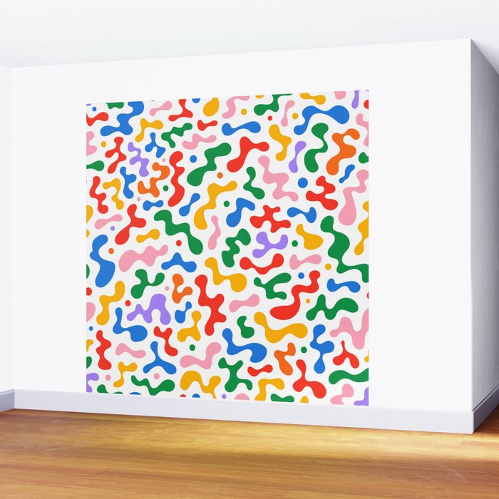 Abstract colorful organic liquid shape pattern Wall Mural Gallery Image 2