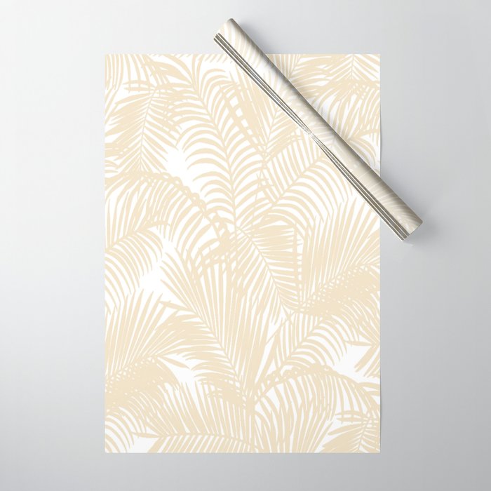 Modern tropical elegant ivory palm tree pattern Wrapping Paper Gallery Image 1