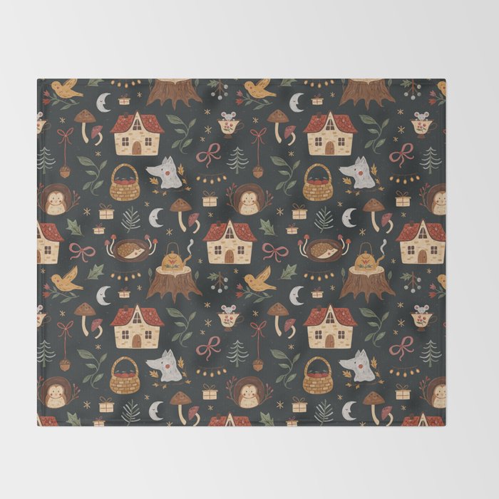 Storybook Winter Throw Blanket Gallery Image 2