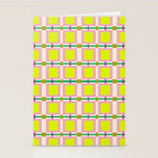 Vibrant Square Grid Pattern  Neon Lime and Pink  Stationery Card Gallery Image 2