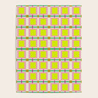 Vibrant Square Grid Pattern  Neon Lime and Pink  Poster Gallery Image 4