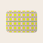 Vibrant Square Grid Pattern  Neon Lime and Pink  Bath Mat Gallery Image 1