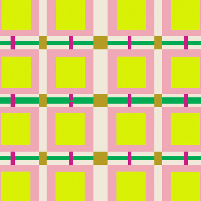 Vibrant Square Grid Pattern  Neon Lime and Pink  Coffee Mug Gallery Image 2