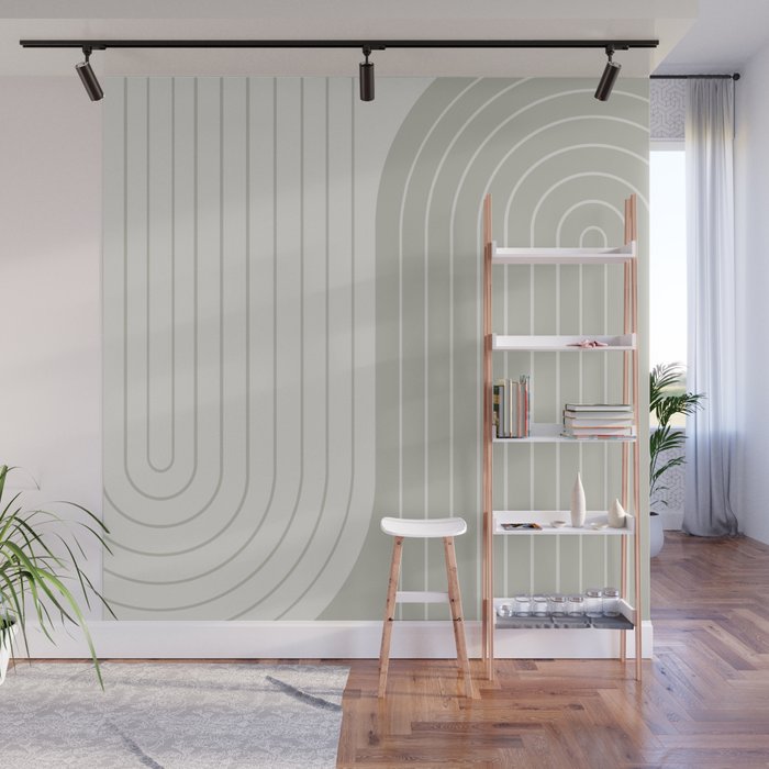 Two Tone Line Curvature LXIII Wall Mural Gallery Image 1