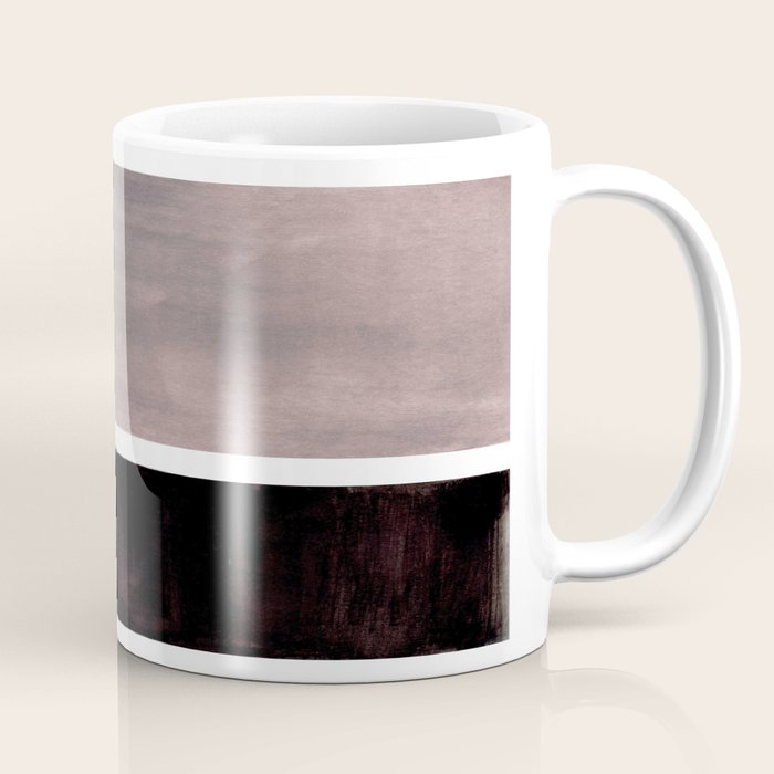 Mid Century Modern Minimalist Art Colorblock Rothko Inspired Squares Grey and Black Simple Abstract Coffee Mug Gallery Image 1