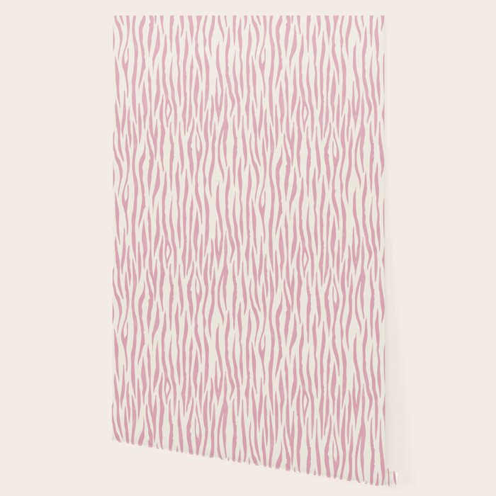 Tiger Stripes In Pink and Cream Wallpaper Gallery Image 2