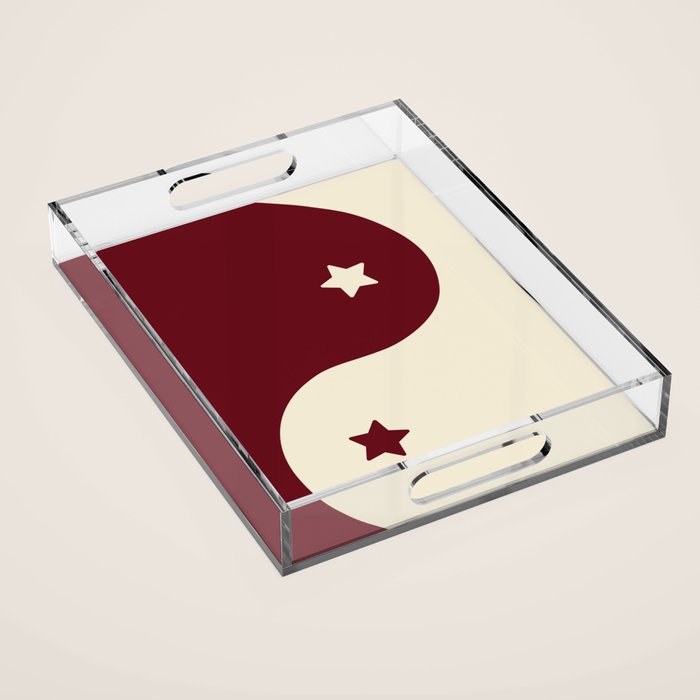 Smoke Cherry Yin Yang Stars Acrylic Tray Gallery Image 1