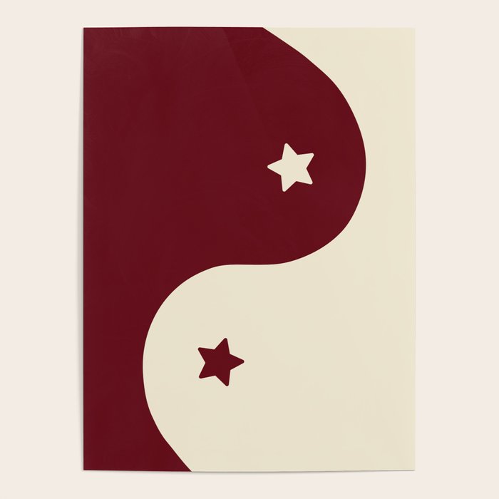 Smoke Cherry Yin Yang Stars Poster Gallery Image 1