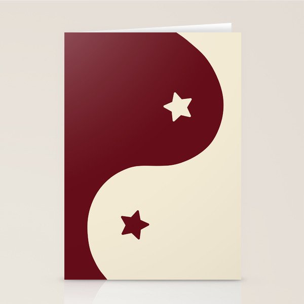 Smoke Cherry Yin Yang Stars Stationery Card Gallery Image 1