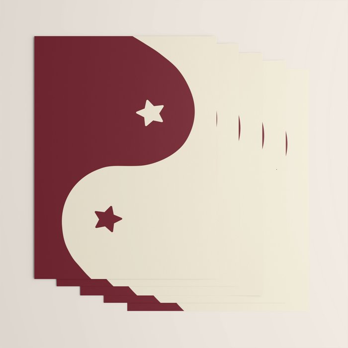 Smoke Cherry Yin Yang Stars Wrapping Paper Gallery Image 3