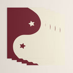 Smoke Cherry Yin Yang Stars Wrapping Paper Gallery Image 3