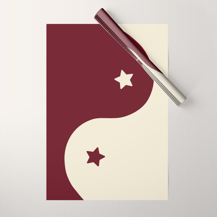 Smoke Cherry Yin Yang Stars Wrapping Paper Gallery Image 1