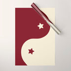 Smoke Cherry Yin Yang Stars Wrapping Paper Gallery Image 1
