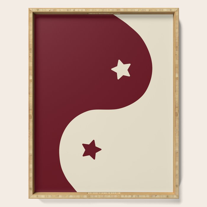 Smoke Cherry Yin Yang Stars Serving Tray Gallery Image 1