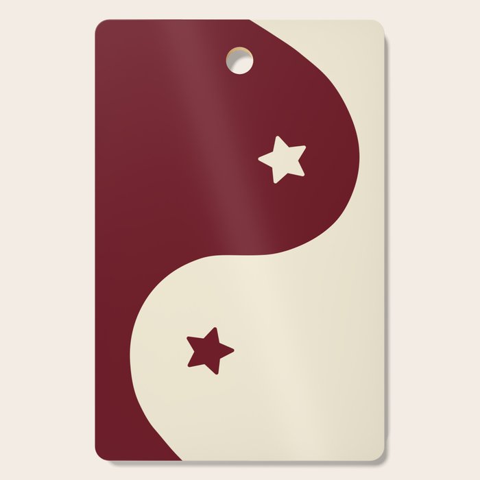 Smoke Cherry Yin Yang Stars Cutting Board Gallery Image 1