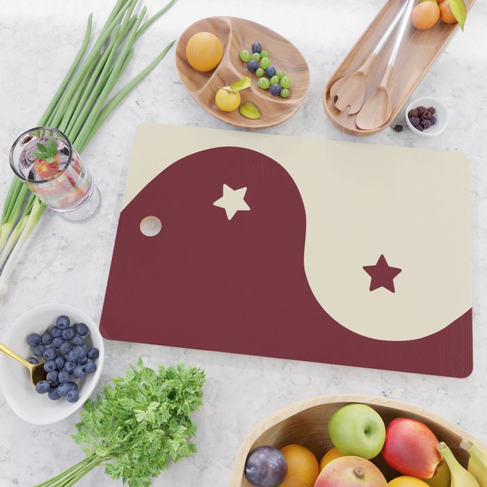 Smoke Cherry Yin Yang Stars Cutting Board Gallery Image 2