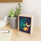 Rabbit and crescent moon Mini Art Print Gallery Image 2