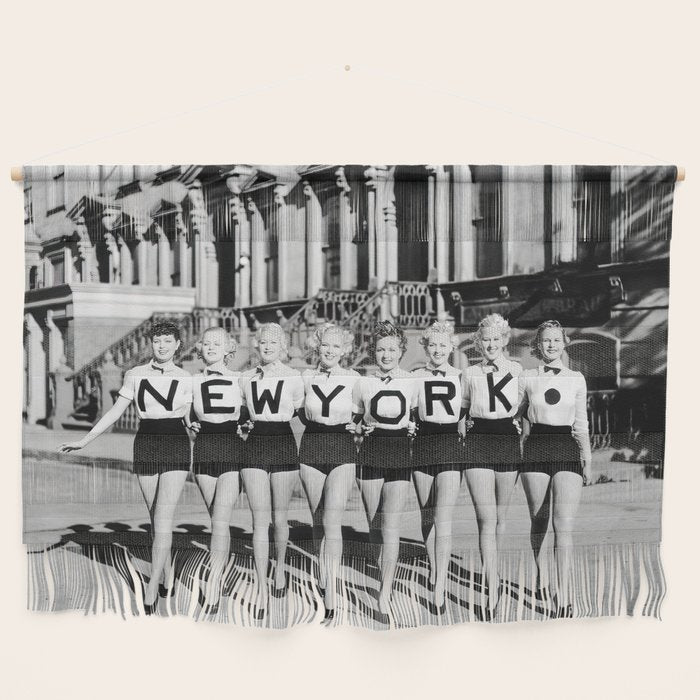New York Chorus Girls, Black and White Vintage Art Wall Hanging Gallery Image 1