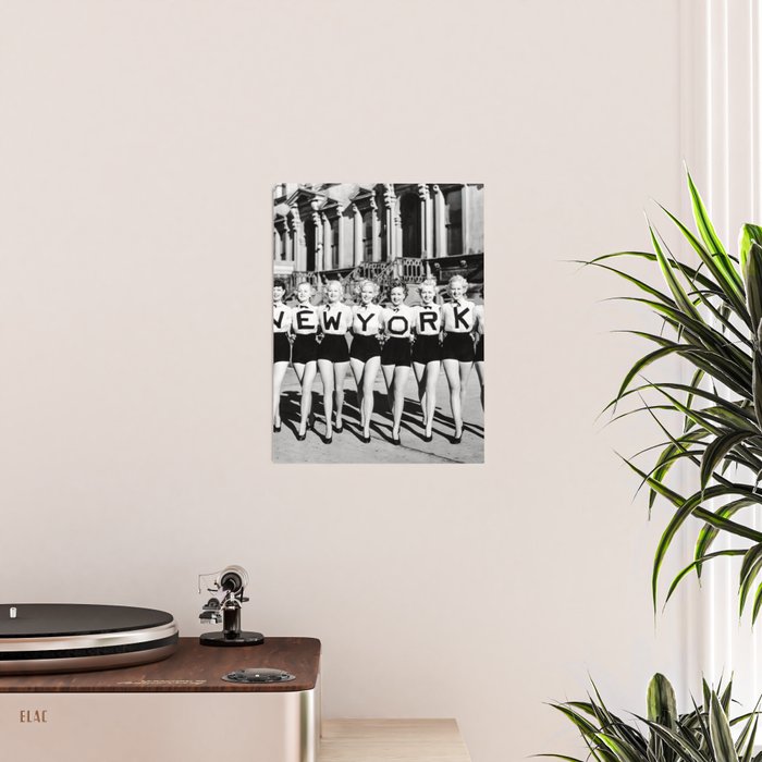 New York Chorus Girls, Black and White Vintage Art Poster Gallery Image 2