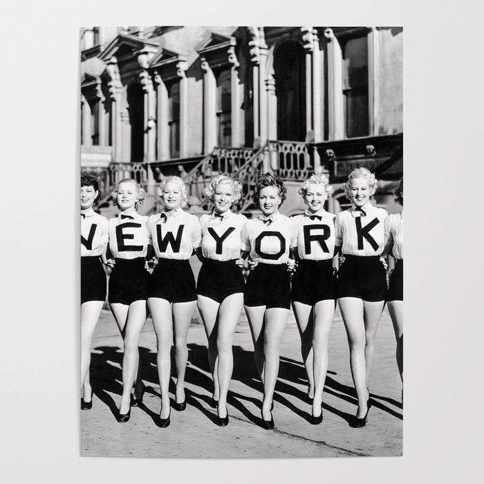 New York Chorus Girls, Black and White Vintage Art Poster Gallery Image 4