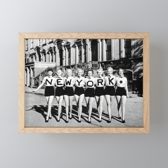 New York Chorus Girls, Black and White Vintage Art Mini Art Print Gallery Image 1