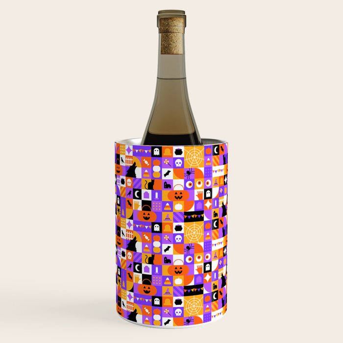 Geometric halloween mosaic pattern Wine Chiller Gallery Image 2