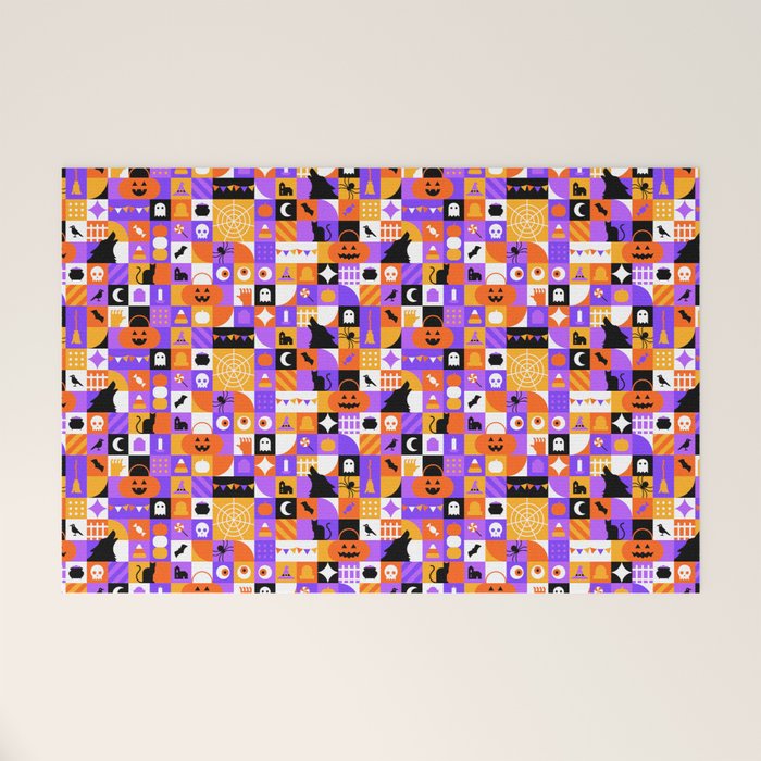 Geometric halloween mosaic pattern Welcome Mat Gallery Image 1