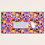 Geometric halloween mosaic pattern Desk Mat Gallery Image 1
