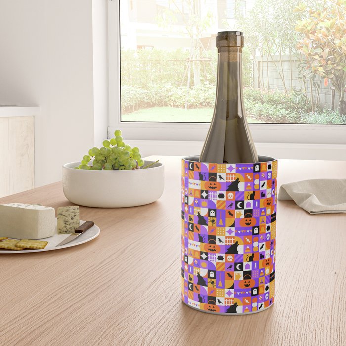 Geometric halloween mosaic pattern Wine Chiller Gallery Image 4