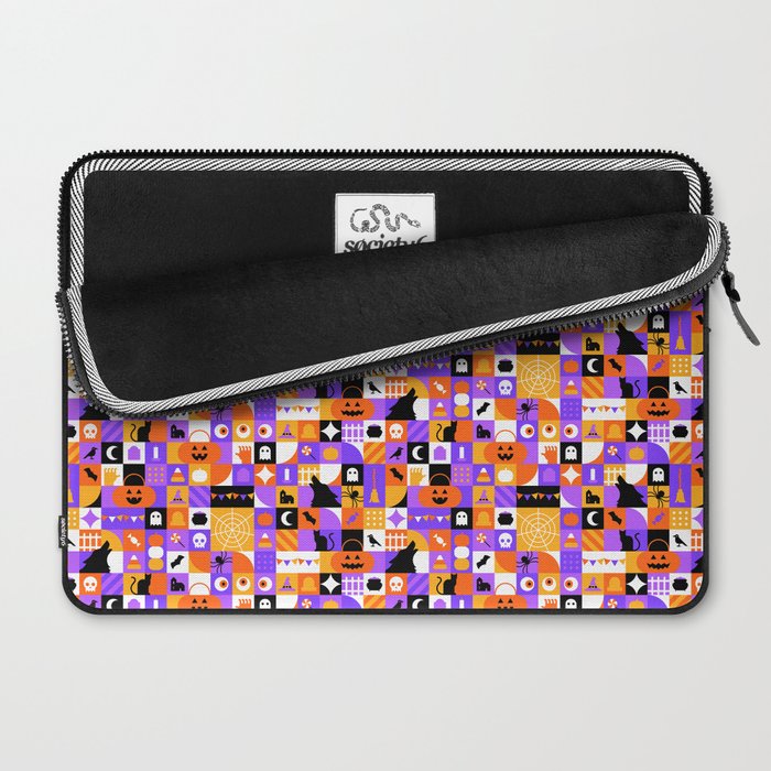 Geometric halloween mosaic pattern Laptop Sleeve Gallery Image 2