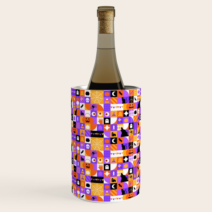 Geometric halloween mosaic pattern Wine Chiller Gallery Image 3