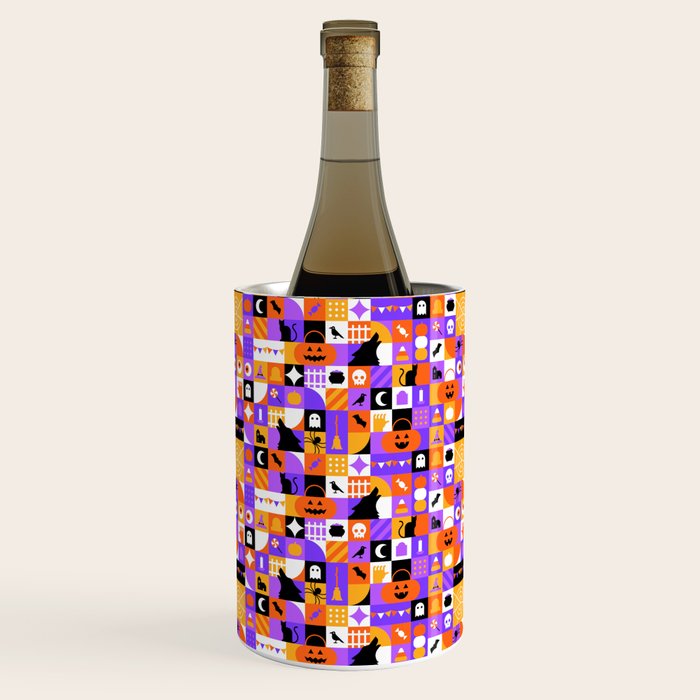 Geometric halloween mosaic pattern Wine Chiller Gallery Image 1