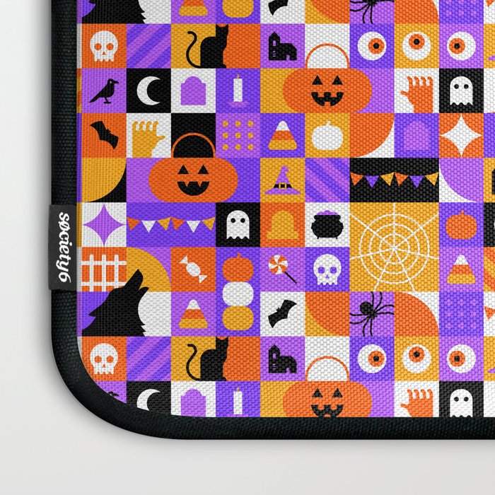 Geometric halloween mosaic pattern Laptop Sleeve Gallery Image 3