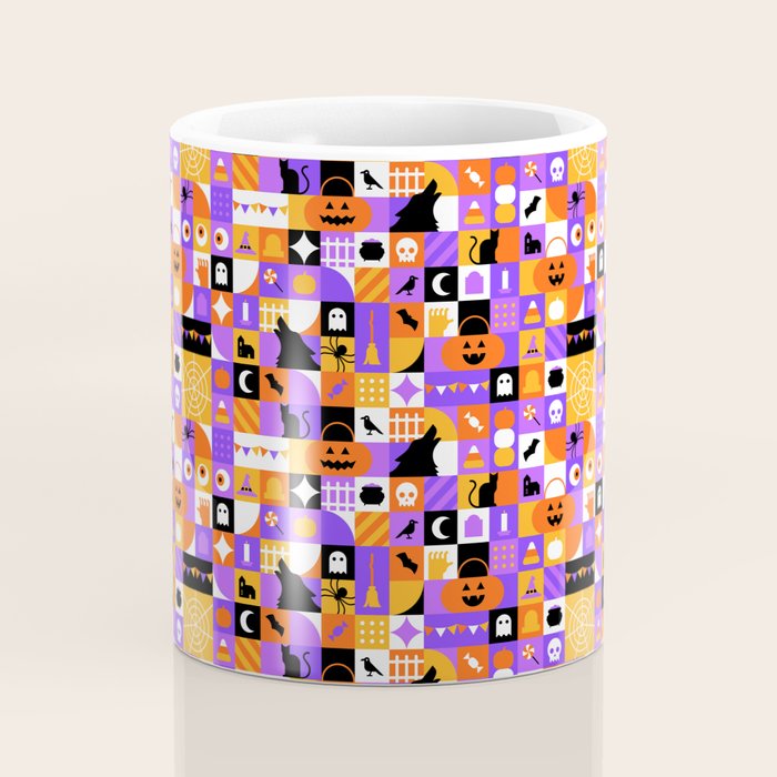 Geometric halloween mosaic pattern Coffee Mug Gallery Image 4