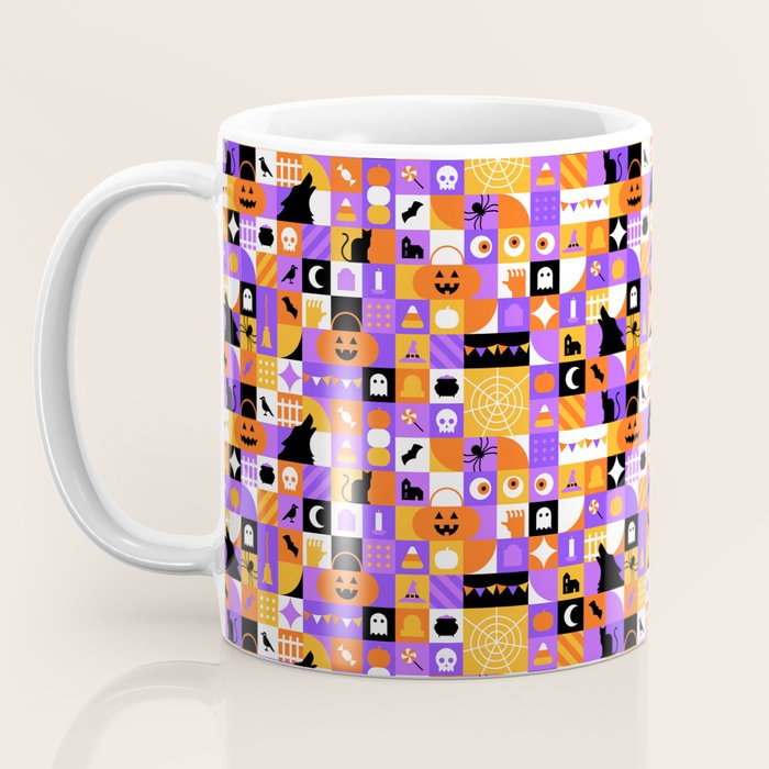 Geometric halloween mosaic pattern Coffee Mug Gallery Image 3