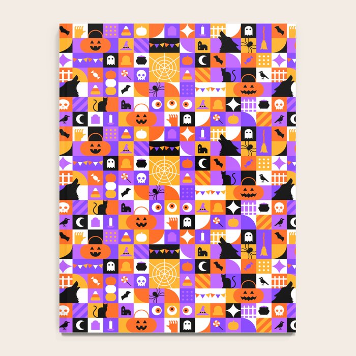 Geometric halloween mosaic pattern Notebook Gallery Image 4