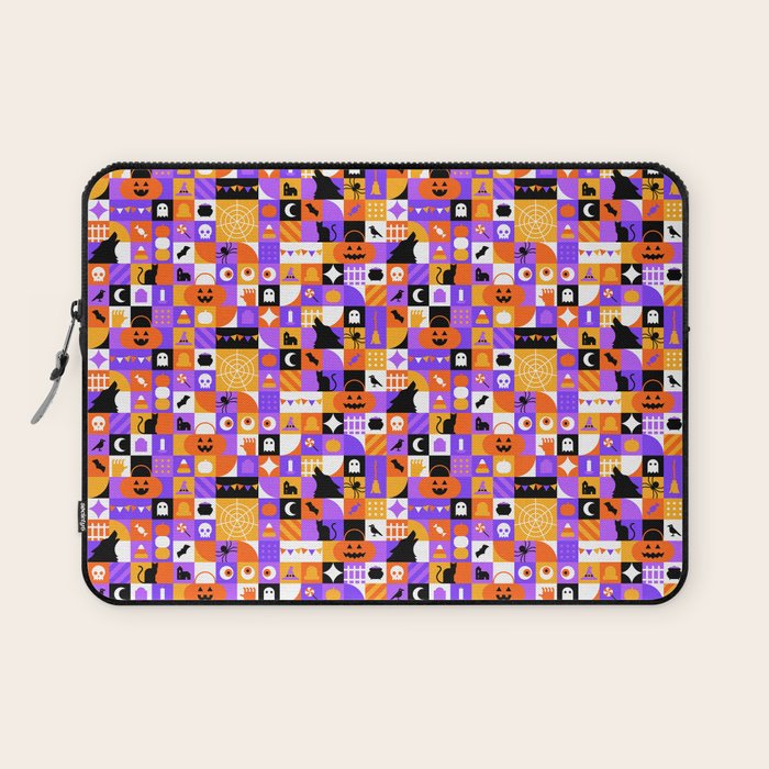 Geometric halloween mosaic pattern Laptop Sleeve Gallery Image 1